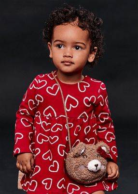 Mayoral 2988 Baby Girl L/s Red Dress Hearts Print