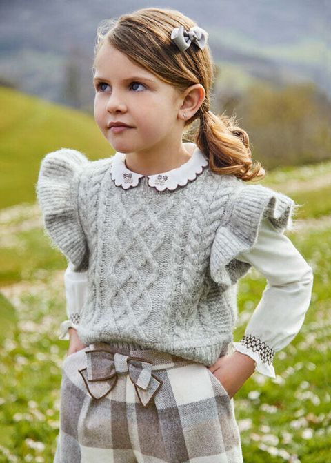 Mayoral 4313 Girl's Ruffle Sleeve Knit Vest – Plata Vigore