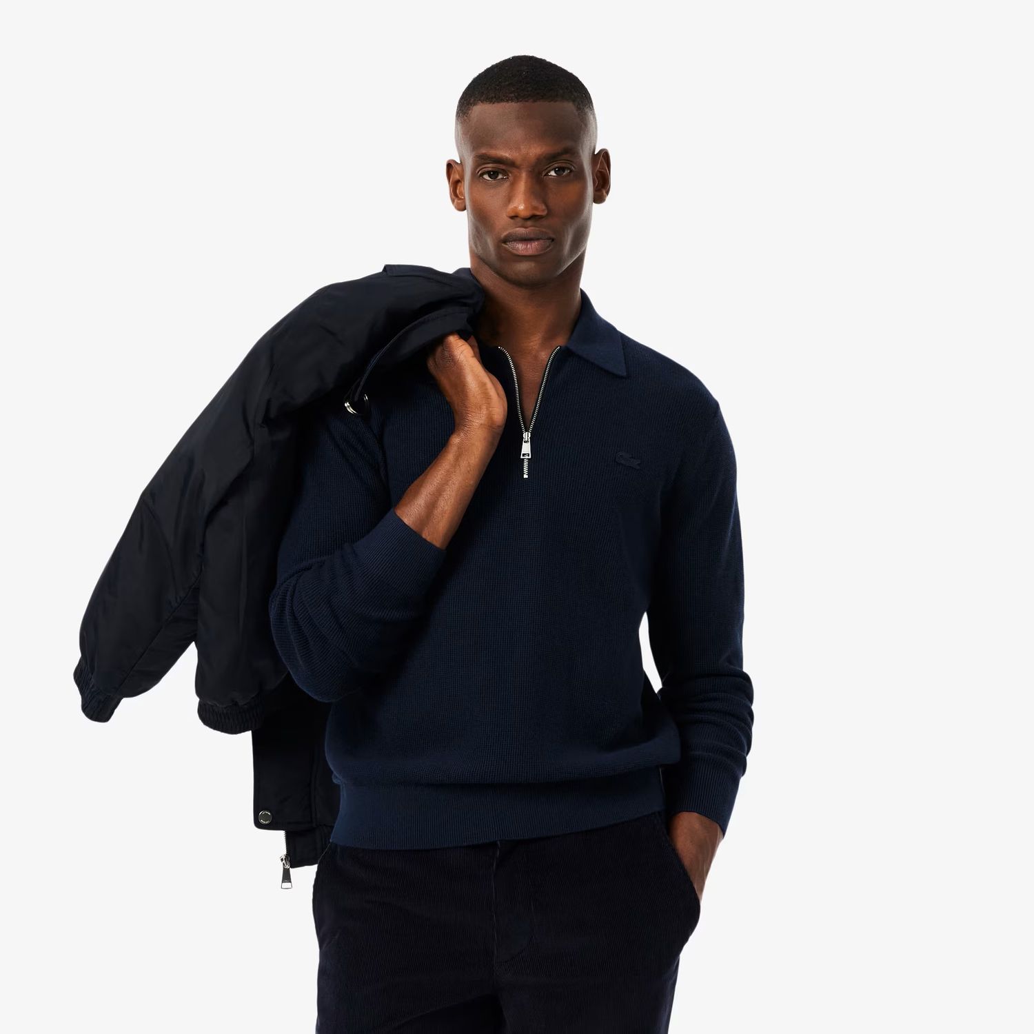 Lacoste AH5187 52 Men's Long Sleeve Knit Q-Zip