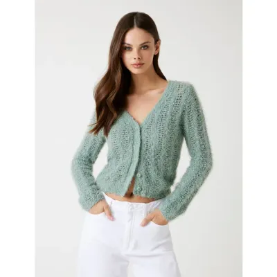 Guess W5BR19Z3OX2 Women's LS VN Open Stitch Cardigan/