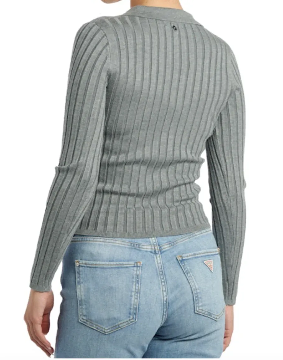 Guess W5BR51Z2YK2 Women's Long Sleeve Ribbed Miranda Sweater