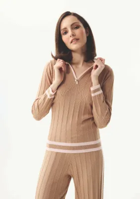 Leo & Ugo AW130 Women's Long Sleeve V-Neck Polo