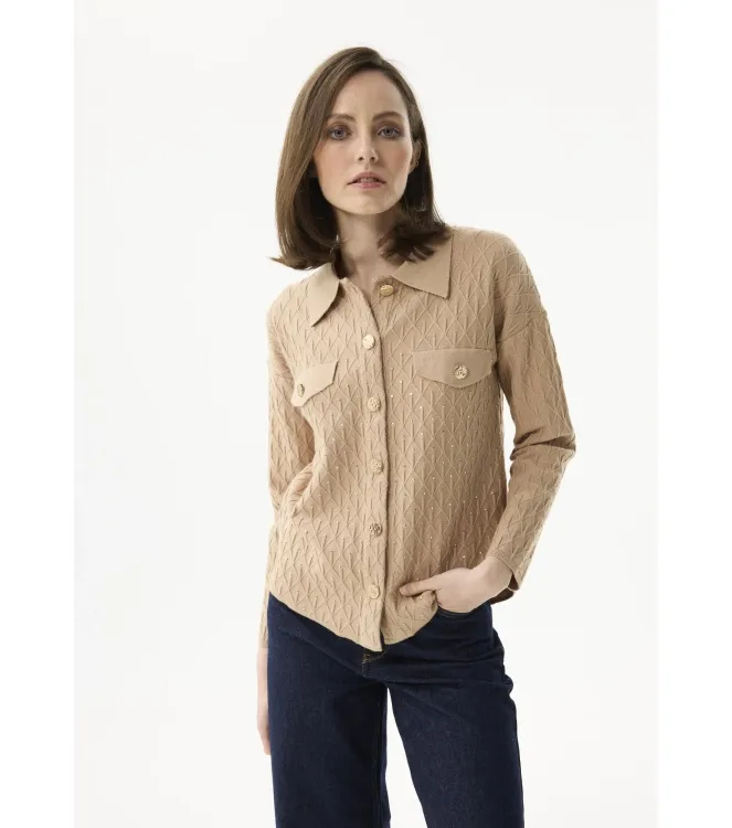 Leo & Ugo AW188-5 Women's Long Sleeve Rhinestone Cardigan