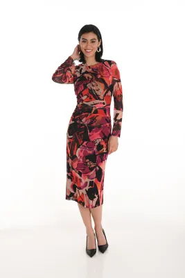 Frank Lyman 253360 Women's LS Bodycon Begonia Dress/