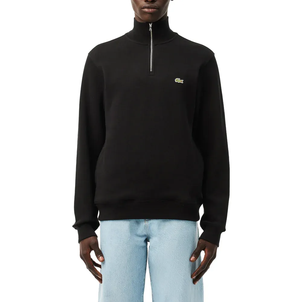 Lacoste SH1927-52 Men’s Zip-Up High-Neck Sweatshirt – Black