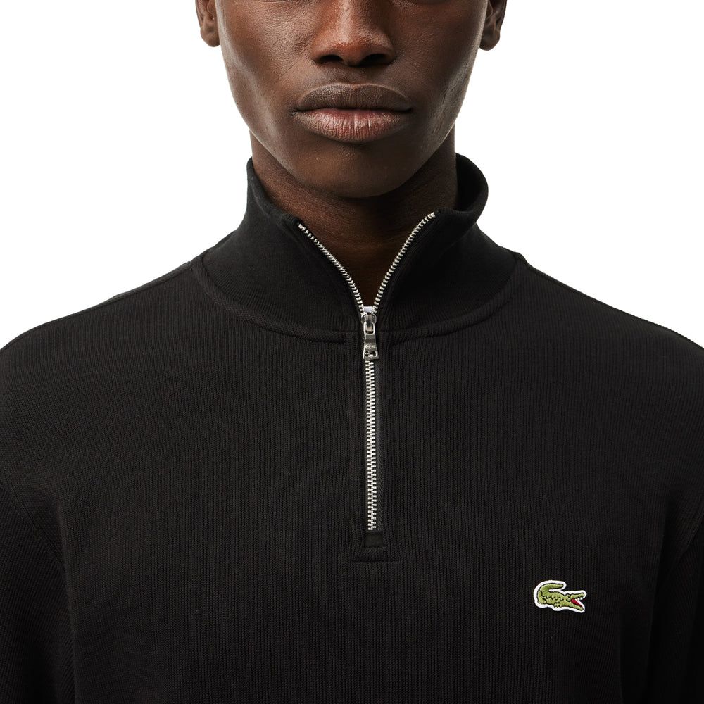 Lacoste SH1927-52 Men’s Zip-Up High-Neck Sweatshirt – Black