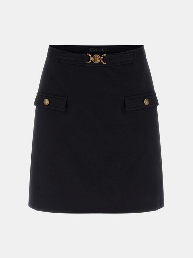 Guess W5BD61KCMU2 Women's Chrissy Belted Mini Skirt