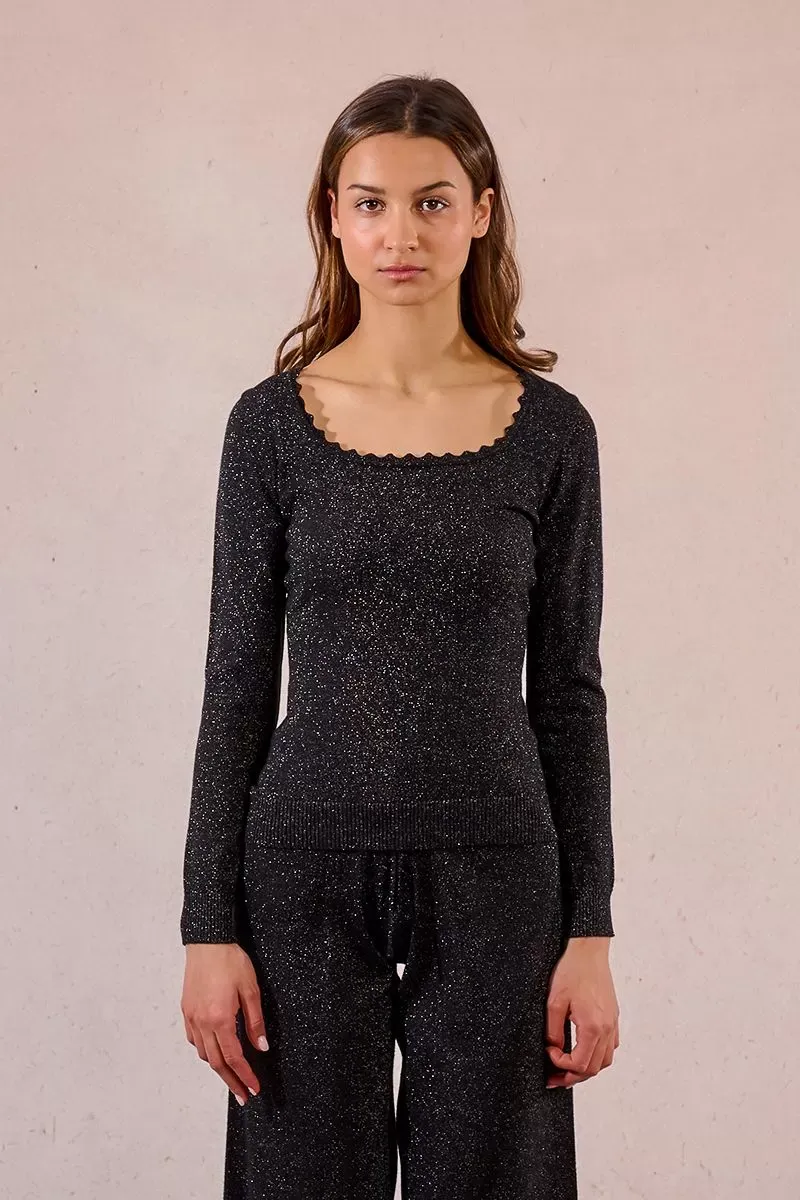 Molly Bracken LA1833DN Women's Long Sleeve Shimmer Top