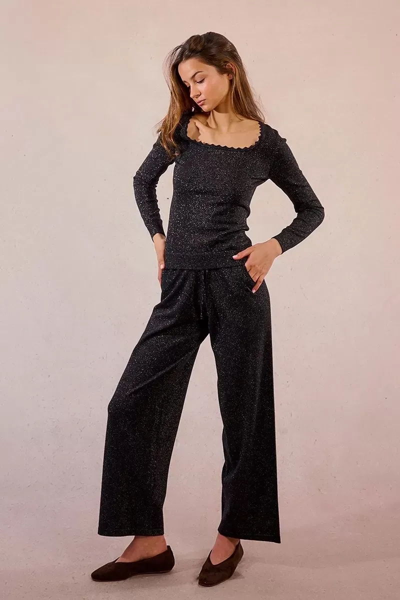 Molly Bracken LA1833DN Women's Long Sleeve Shimmer Top