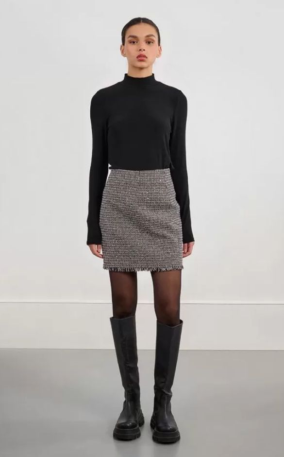 Molly Bracken LAL459DN Women's Woven Shimmer Skirt