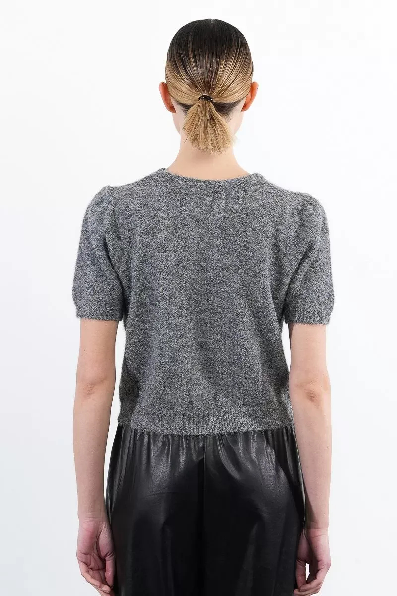 Molly Bracken LALF165DN Women's Short Sleeve Knit Sweater w/ Bow