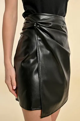 Molly Bracken T1908DN Women's Leather Skirt/