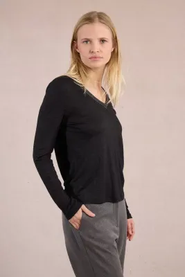 Molly Bracken T2019DN Women's LS V-Neck Top/