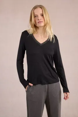 Molly Bracken T2019DN Women's LS V-Neck Top/