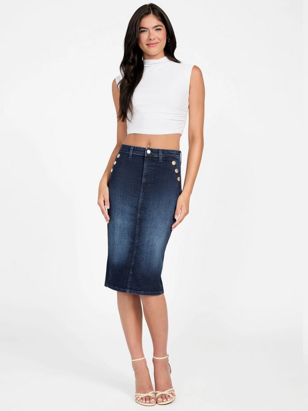 Guess W5BD1TD0791 Riley Denim Pencil Skirt – Blue