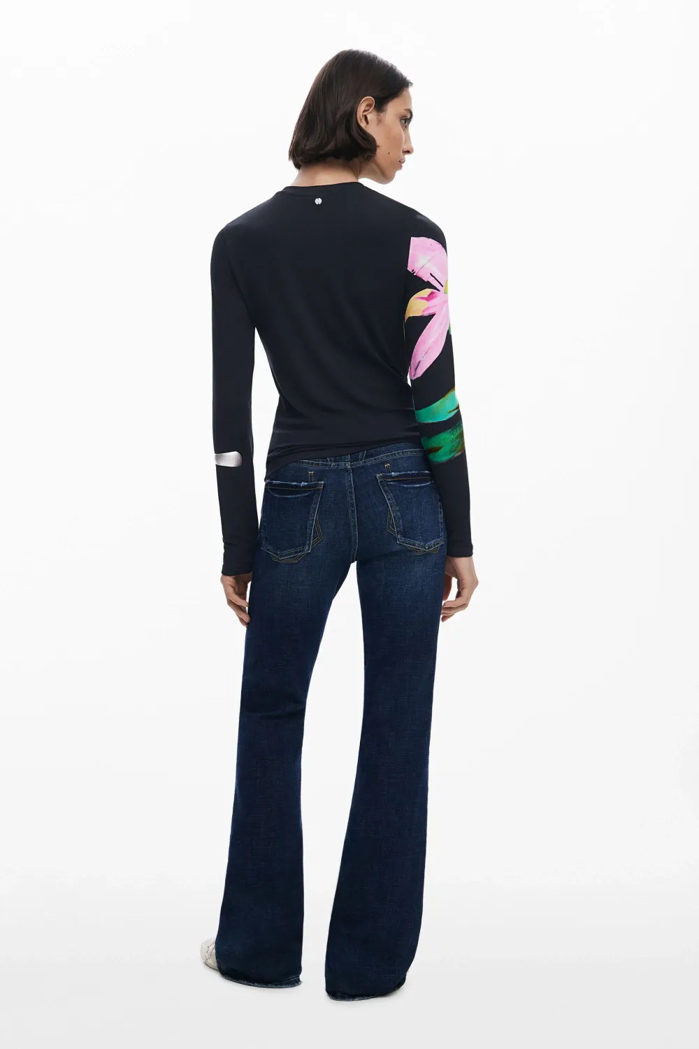 Desigual 25WWTK32 TS_LENA Women's Long Sleeve Floral T-Shirt