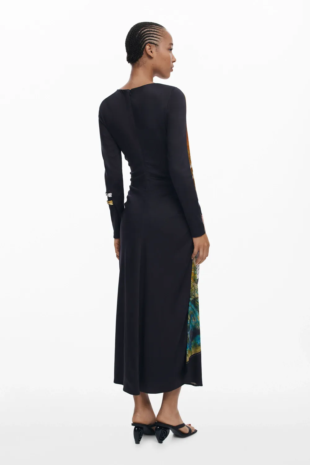 Desigual 25WWVW08/2000 Women's Collage Maxi Dress – Black