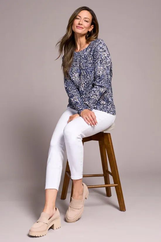 Tribal 2383O-576-0805 Women's Long Sleeve Crew Neck Sweater
