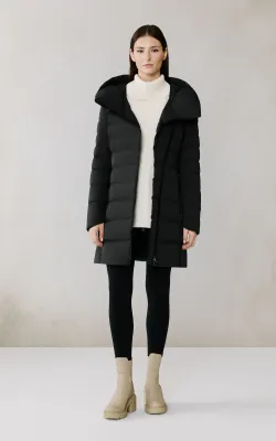 Soia & Kyo JUDY Women's Long Hooded Down-Filled Puffer Coat/BLACK