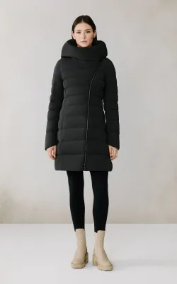 Soia & Kyo JUDY Women's Long Hooded Down-Filled Puffer Coat/BLACK