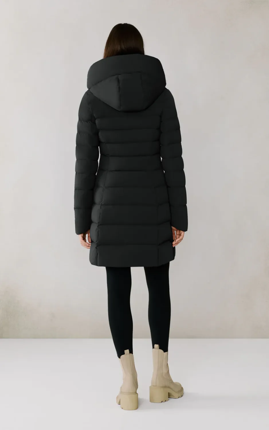 Soia & Kyo JUDY Women's Long Hooded Down-Filled Puffer Coat – Black