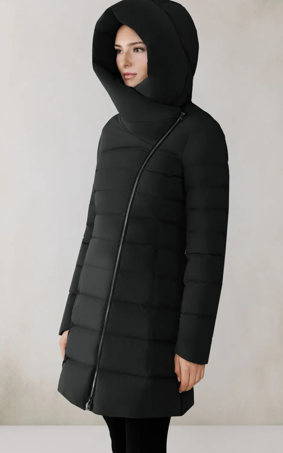 Soia & Kyo JUDY Women's Long Hooded Down-Filled Puffer Coat – Black