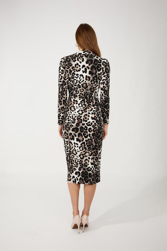 Frank Lyman 254217 Women's Leopard Print Knit Dress