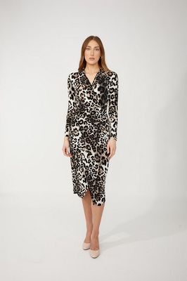 Frank Lyman 254217 Women's Leopard Print Knit Dress/