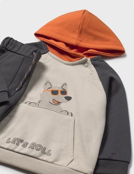 Mayoral 2835 Baby Boy's Hooded Sweater & Pants Tracksuit Set 3PC – Calabaza