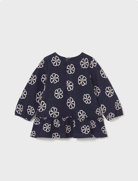 Mayoral 2918 Baby Girl's Long Sleeve Floral Dress – Marino