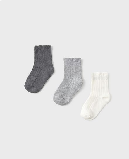 Mayoral 10011 Girl's Junior Socks Set 3PC – Plata