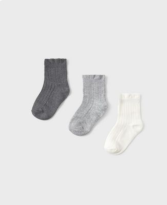 Mayoral 10011 Girl's Junior Socks Set 3PC/PLATA