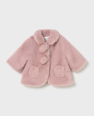 Mayoral 2402 Baby Girl's LS Faux Fur Coat/PETALO