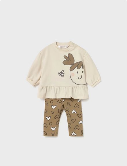 Mayoral 2710 Baby Girl's Long Sleeve Top & Legging Set 2PC