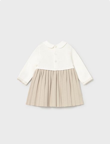 Mayoral 2804 Baby Girl's Long Sleeve Embroidered Flower Dress – Soja