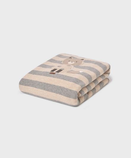 Mayoral 9956 Baby's Shearling Stripped Bear Blanket – Cereal