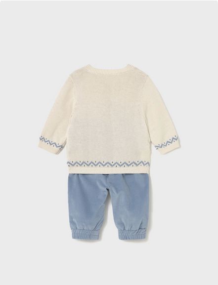 Mayoral 2580 Baby Boy's Long Sleeve Bear Sweater & Pants Set 2PC – Blue Bell