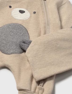 Mayoral 2613 Unisex Baby's Bear Onesie & Hat Set 2PC – Cereal