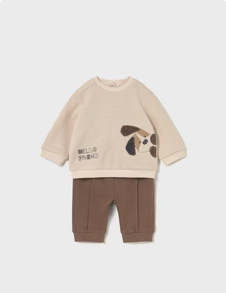 Mayoral 2639 Baby Boy's Long Sleeve Top & Pants Set 2PC – Cacao