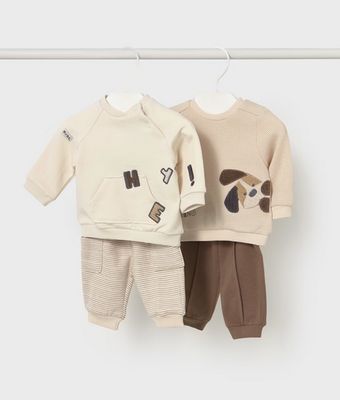 Mayoral 2639 Baby Boy's Long Sleeve Top & Pants Set 2PC – Cacao