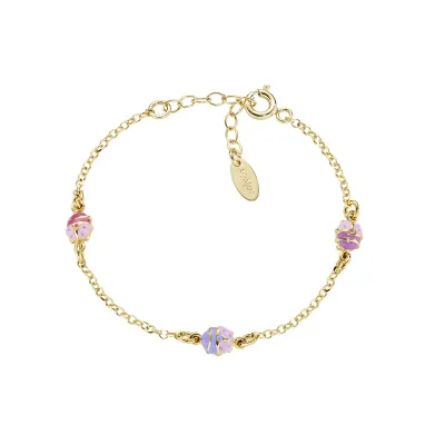 Amen BRJ3COGM3 Girl's Gold Plated Pink Ladybug Bracelet