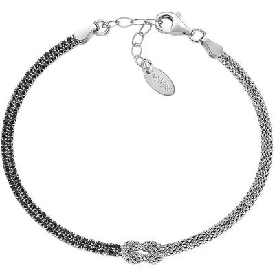 Amen BRNOAMBBZ16  Women's Silver Love Knot CZ Bracelet