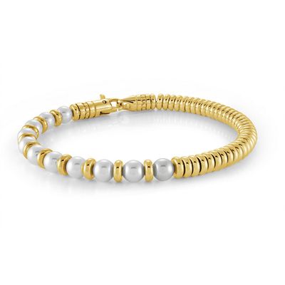 Italgem BB-337 Women's Gold.IP S. Wire Swarovski Pearls Bracelet/ 7.25"