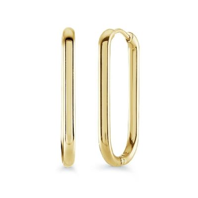 Italgem SEA473-GO Gold IP. S.Steel 26.2mm Oval Hoop Earrings