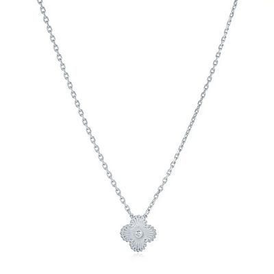 Italgem SWN118 Women's S.Steel 15mm Lucky Clover Link 18+2" Necklace