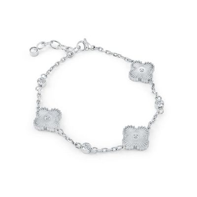 Italgem SWB259 Women's S.Steel 13mm Lucky Clover Link 6.5+1" Bracelet