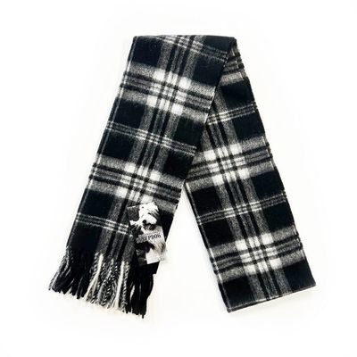 Patrick King 1001OES Old English Sheepdog Lambswool Scarf-Checkered/ BLACK