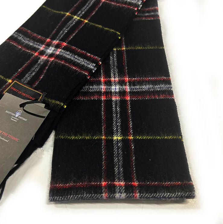 Patrick King 1001-SPIRIT OF THE TITANIC- Lambswool Scarf-Checkered – Black-Red