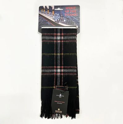 Patrick King 1001-SPIRIT OF THE TITANIC- Lambswool Scarf-Checkered/ BLACK-RED