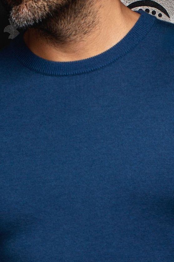 Au Noir MARINI_C-Men's Long Sleeve Round Neck Wool Sweater